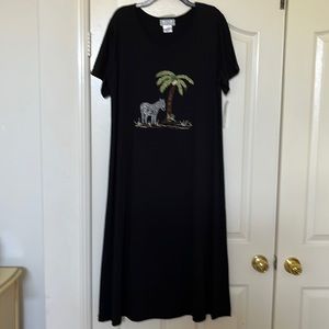 Maxi dress with zebra embroidery. Brand new